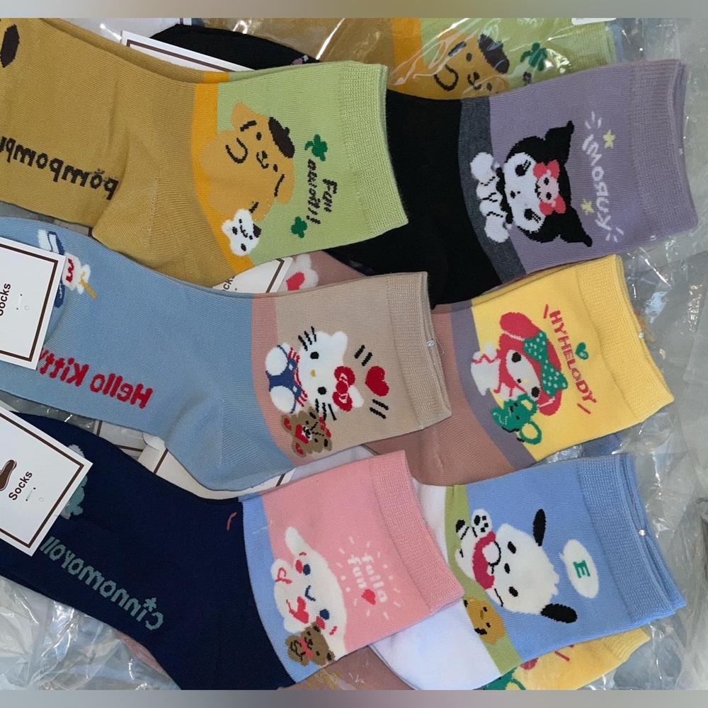 Cute Sanrio Character Crew Socks - Multicolor Pack